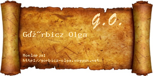 Görbicz Olga névjegykártya